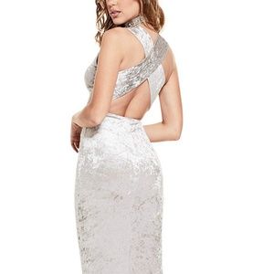 GUESS: Phoenix Silver Velvet Dress
